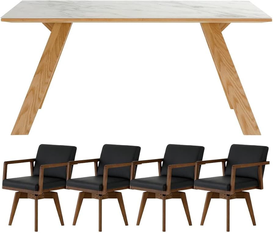 Amazon.co.jp: セラミック ダイニングテーブルセット 4人掛け 北欧